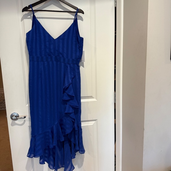 Lovers and Friends - royal blue side slit and ruffle dress - Picture 2 of 3